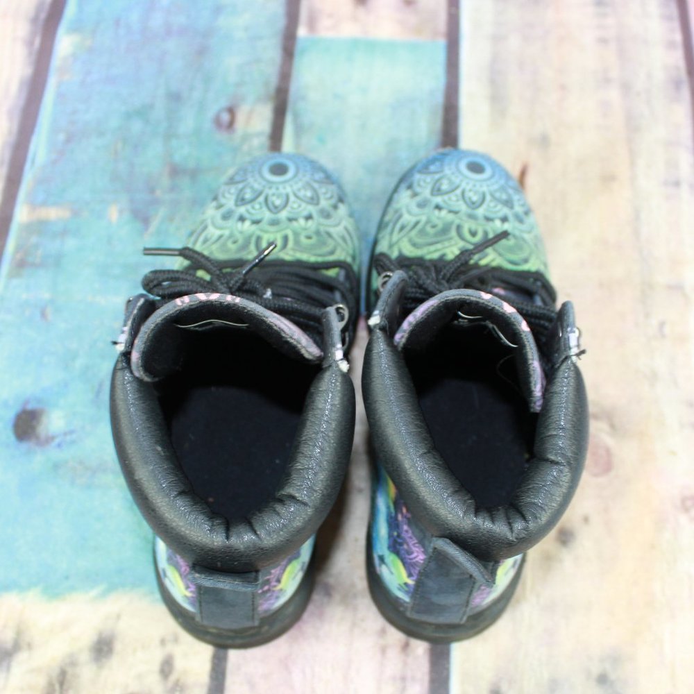 Hi-Top Black Unicorn Ankle Boots Size 7 - Picture 6 of 9